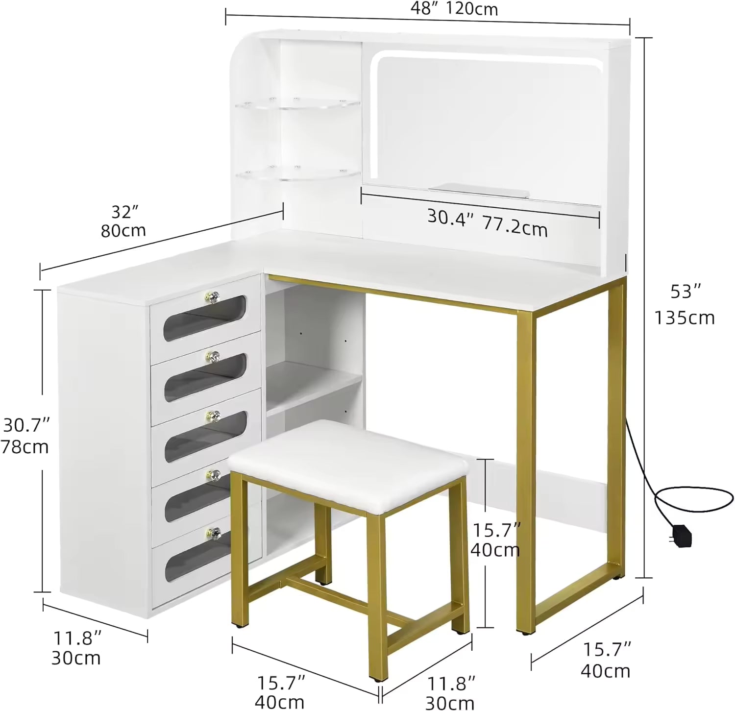Storage Makeup Vanity